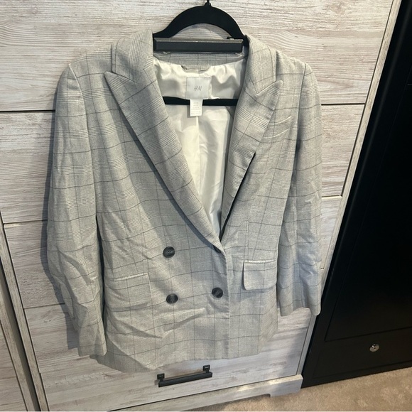 H&M oversized Jacket Blazer with buttons Grey size XS - Picture 3 of 6